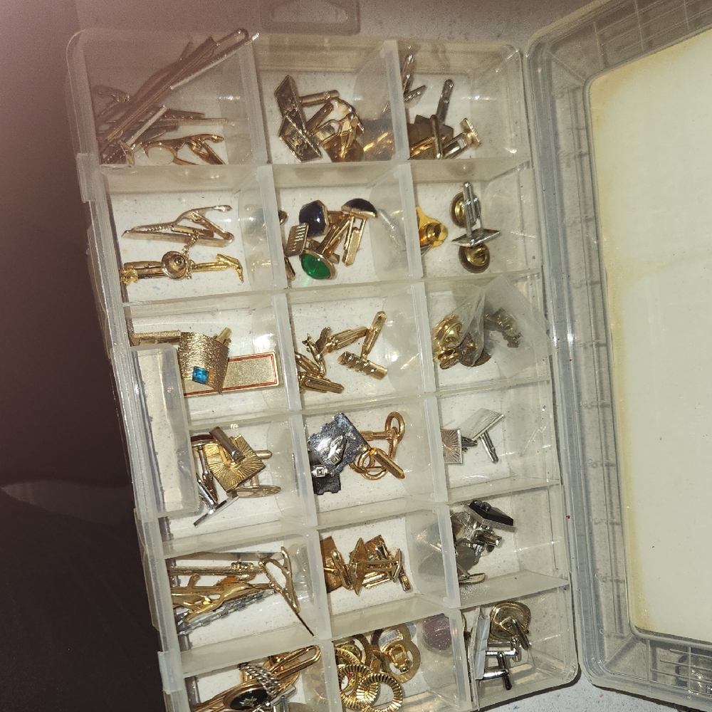 Multi-Compartment Jewelry Organizer Box Filled With Cuff Links
